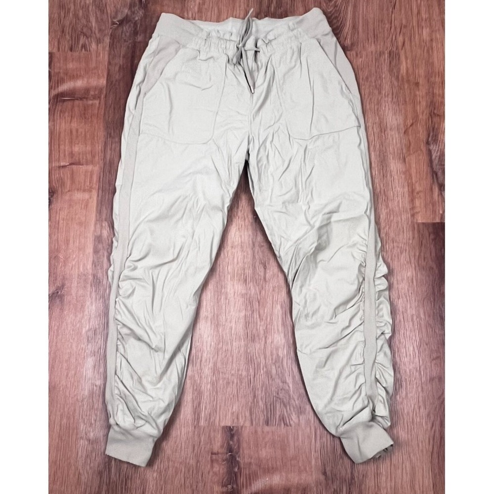 Lululemon Dance Studio Crop Pants Light Khaki Tan Mid Rise Joggers Size 12 READ